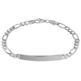 trendor 35958-21 Bracelet For Engraving 925 Silver Figaro Cut 21 cm