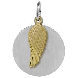 trendor 08279 Silver Engraving Plate with Wing Pendant