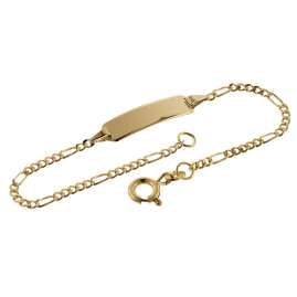 trendor 08655-14 Armband mit Gravur 585 Gold für Kinder Länge 14 cm