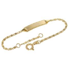 trendor 75203 Gravur-Armband für Kinder 333 Gold Armband mit Namen 14 cm