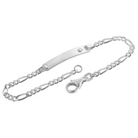 trendor 39509-16 Gravur-Armband für Jugendliche Silber 925 Zirkonia 16 cm