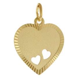 trendor 51946 Engraving Plate Heart Gold 585/14K Pendant for Personalization