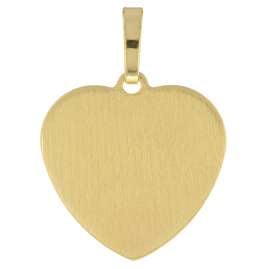 trendor 41187 Heart Engraving Plate Gold Plated Silver Pendant for Children