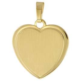 trendor 41188 Heart Engraving Plate Gold On Silver 925 Pendant for Women