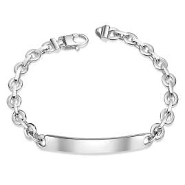 trendor 41245 Men's Bracelet with Name Silver 925 Anchor Chain 22 cm