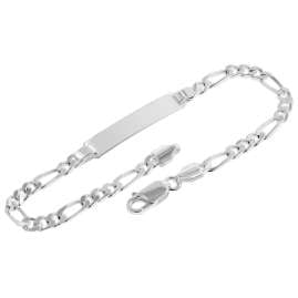 trendor 41389 Men's Engraving Bracelet 925 Silver Figaro-Chain with Name