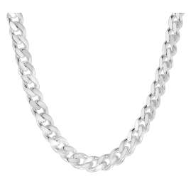 trendor 75134 Men's Necklace Silver 925 Flat Curb Chain 4.7 mm Wide