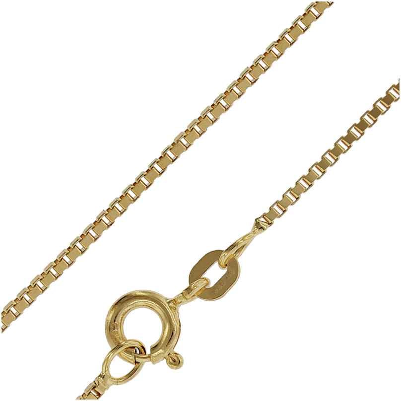 trendor 50873 Box Chain Necklace for Women and Men Gold 585