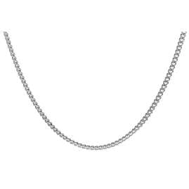 trendor 52037 Curb Chain Necklace 333 White Gold 1.4 mm Wide