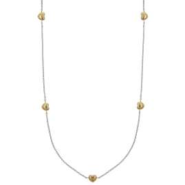 trendor 75195 Ladies' Necklace Yellow Gold 375 Bicolor with 5 Hearts