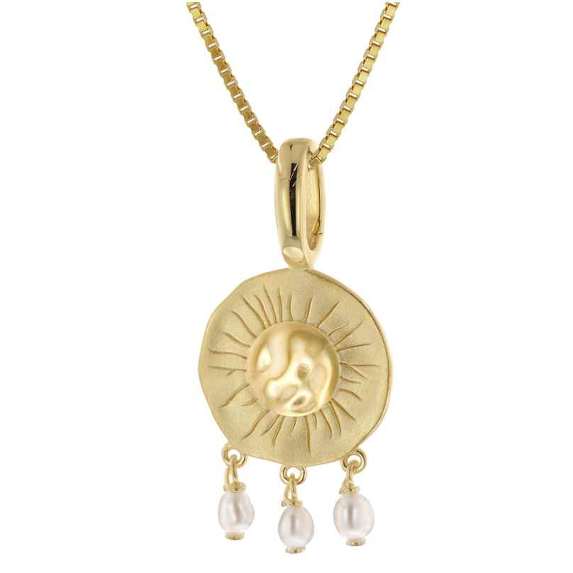 trendor 41698 Women's Necklace Sun Gold Plated 925 Silver
