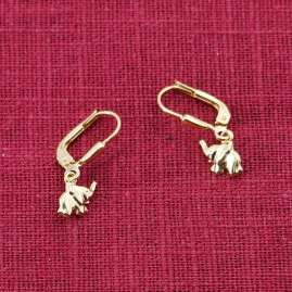 trendor 41766 Girls Dangle Earrings Gold 333/8K Elephant