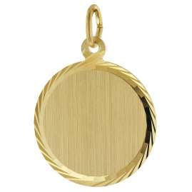 trendor 41764 Engraving Pendant Gold Plated Silver 925 Ø 16 mm