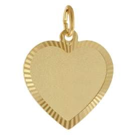 trendor 41851 Women's Engraving Pendant Heart Gold Plated 925 Silver 18 mm