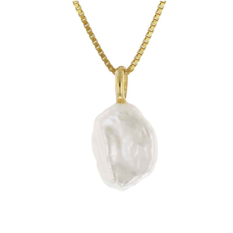 trendor 41868 Pearl Pendant Gold 585 / 14K + Gold-Plated Silver Necklace