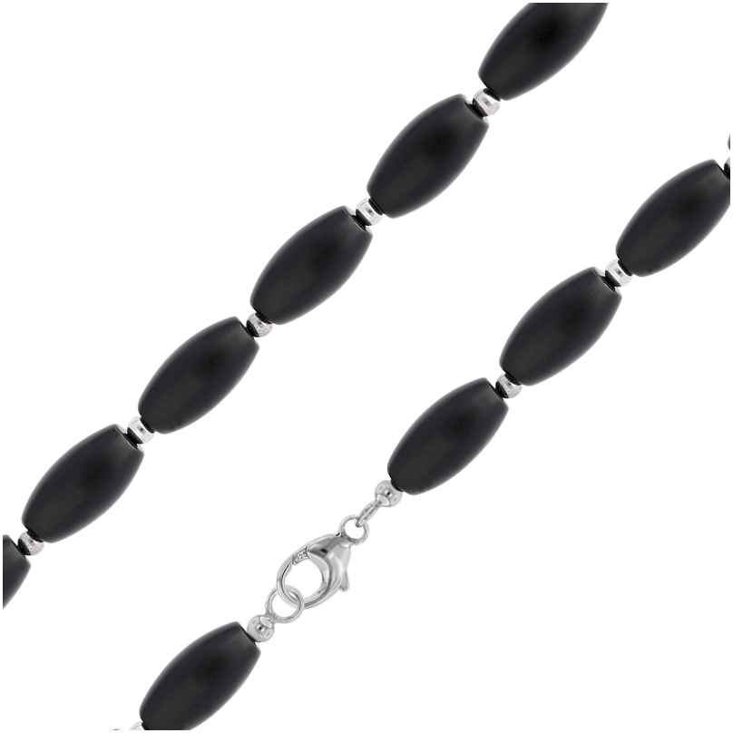 trendor 41871 Men's Necklace Onyx and Silver 925 Length 50 cm