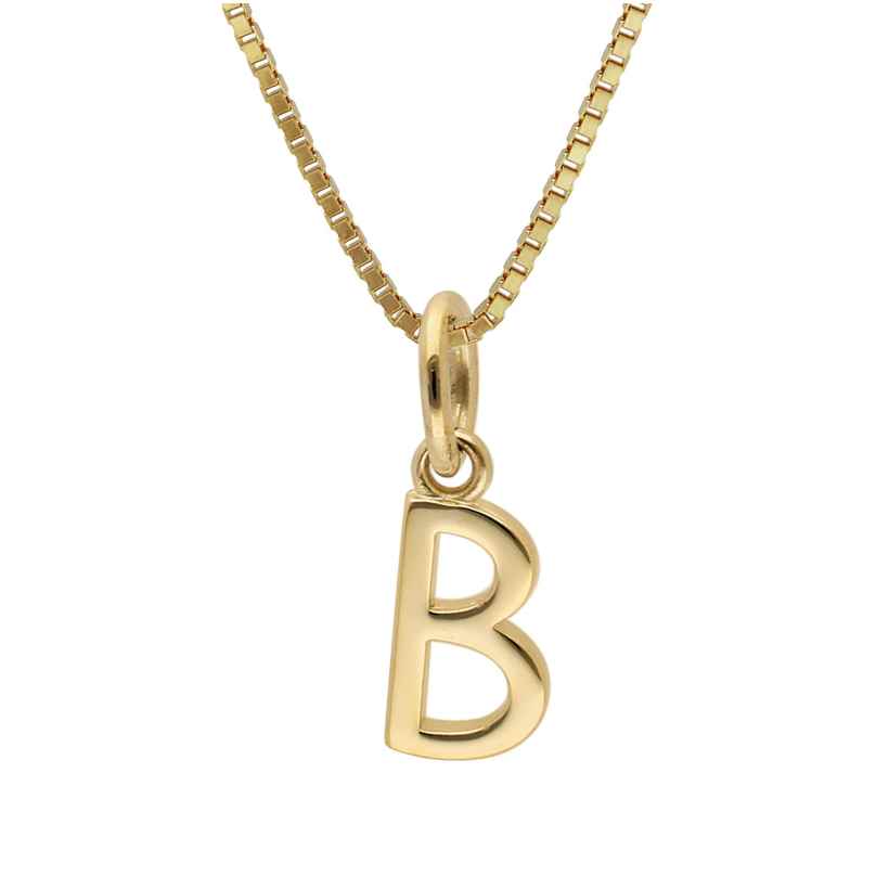 trendor 41880-B Letter pendant B Gold 333/8K on Gold-Plated Silver Necklace