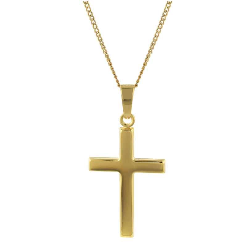 trendor 41902 Halskette mit Kreuz Gold 333/8K Kreuzanhänger 21 mm