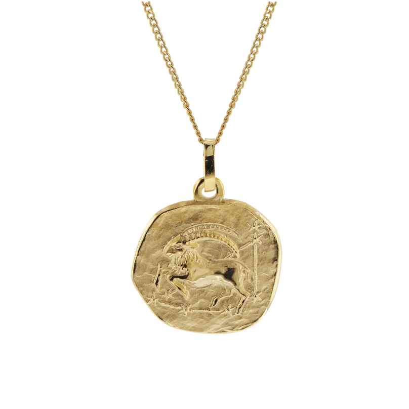 trendor 41920-01 Necklace with Capricorn Zodiac Sign 333/8K Gold Ø 16 mm