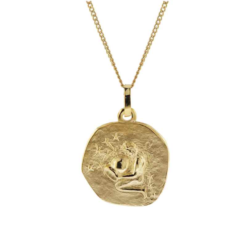 trendor 41920-02 Necklace with Aquarius Zodiac Sign 333/8K Gold Ø 16 mm