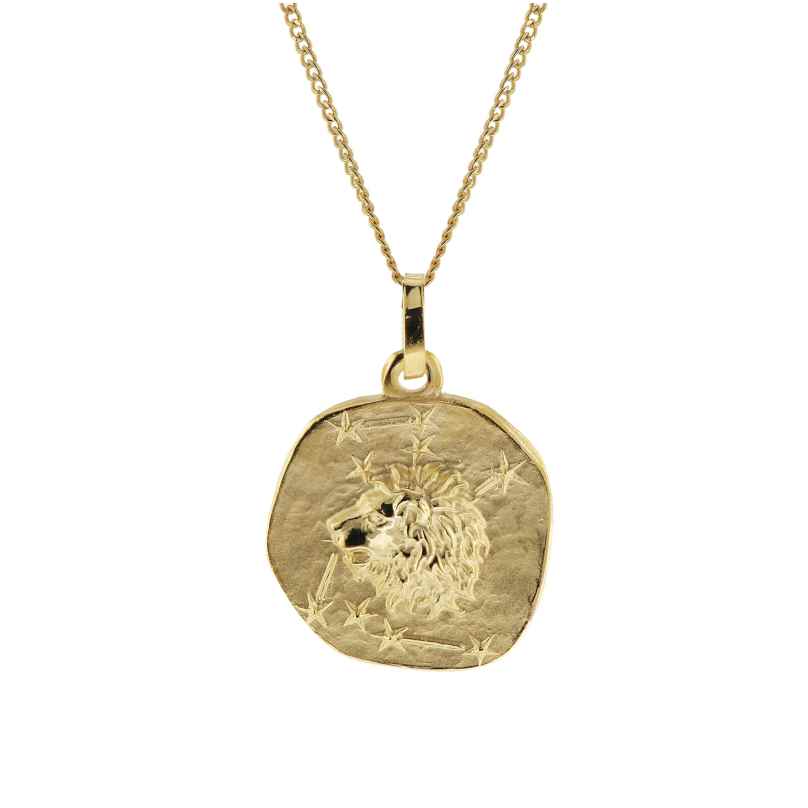 trendor 41920-08 Necklace with Leo Zodiac Sign 333/8K Gold Ø 16 mm