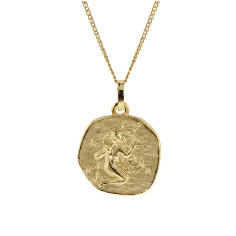 trendor 41920-09 Halskette mit Sternzeichen Jungfrau Gold 333/8K Ø 16 mm