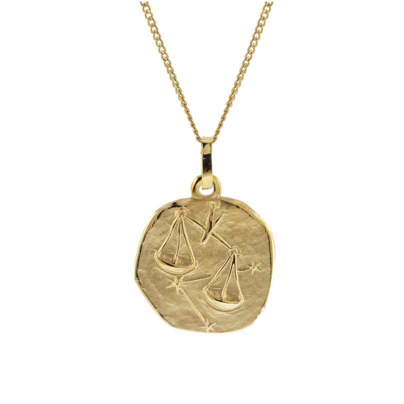 trendor 41920-10 Necklace with Libra Zodiac Sign 333/8K Gold Ø 16 mm