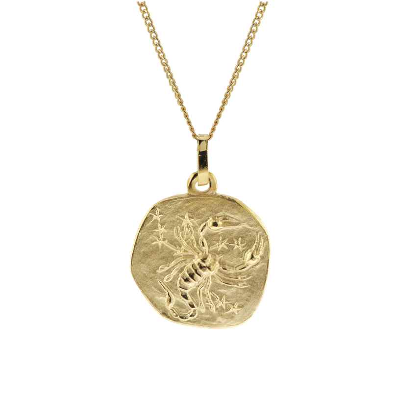 trendor 41920-11 Necklace with Scorpio Zodiac Sign 333/8K Gold Ø 16 mm