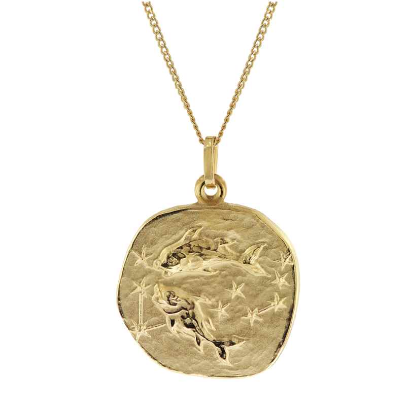 trendor 41960-03 Pisces Zodiac Sign Ø 20 mm with 333/8K Gold Chain for Men