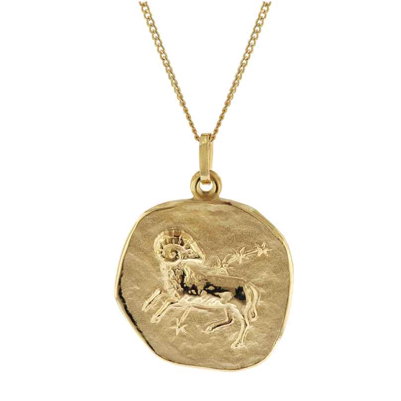 trendor 41960-04 Aries Zodiac Sign Ø 20 mm with 333/8K Gold Chain for Men