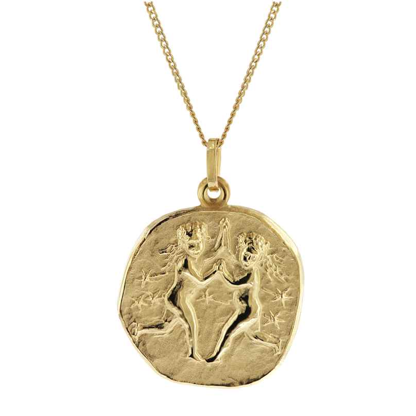 trendor 41960-06 Gemini Zodiac Sign Ø 20 mm with 333/8K Gold Necklace for Men