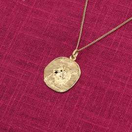trendor 41960-08 Leo Zodiac Sign Ø 20 mm with 333/8K Gold Necklace for Men
