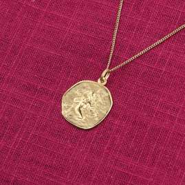 trendor 41960-09 Virgo Zodiac Sign Ø 20 mm with 333/8K Gold Necklace for Men