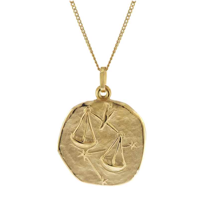 trendor 41960-10 Waage Sternzeichen Ø 20 mm mit 333/8K Goldkette für Herren