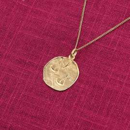 trendor 41960-10 Libra Zodiac Sign Ø 20 mm with 333/8K Gold Chain for Men
