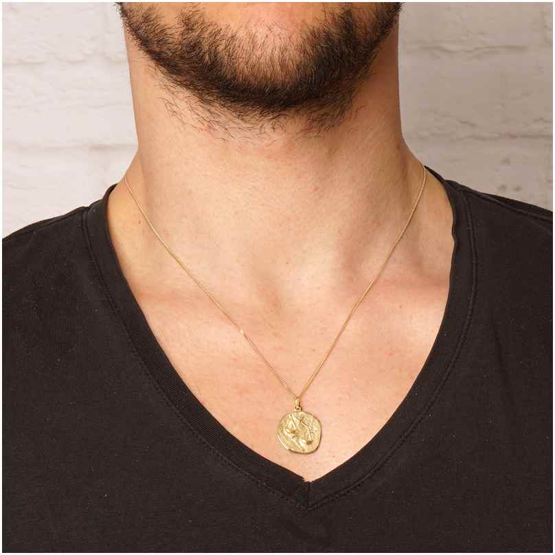 Trendor Kinder Sternzeichen Waage Halskette - 333 Gold Mit Vergoldeter Kette