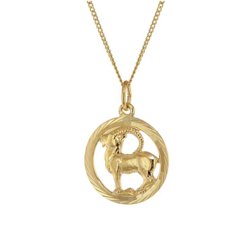 trendor 41980-01 Necklace with Capricorn Zodiac Sign 333 Gold Ø 16 mm