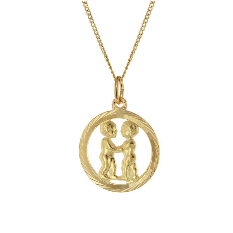 trendor 41980-06 Necklace with Gemini Zodiac Sign 333 Gold Ø 16 mm