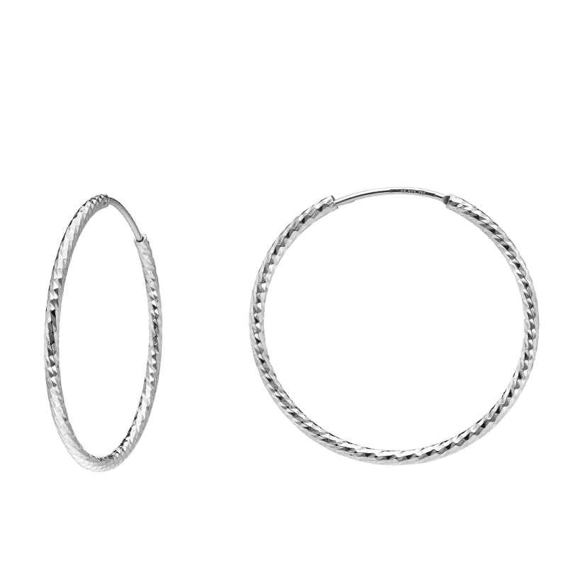 trendor 15043 Hoop Earrings 925 Silver ⌀ 30 mm 4262408150435