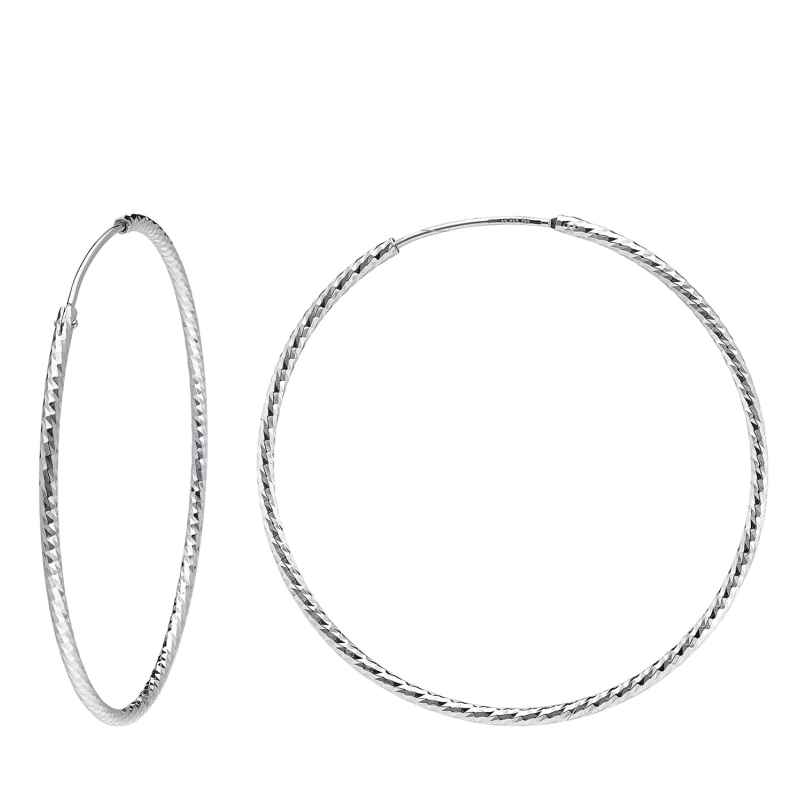 trendor 15045 Hoop Earrings 925 Silver ⌀ 50 mm 4262408150459