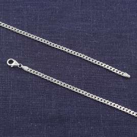 trendor 15062 Herren-Halskette 925 Silber Rhodiniert Panzerkette 3,3 mm breit