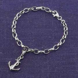 trendor 15041 Armband für Charms 925 Silber Starterband mit Anker