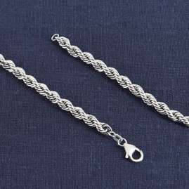 trendor 15101 Halskette Kordel Massiv Silber 925 Breite 5,5 mm Länge 50 cm