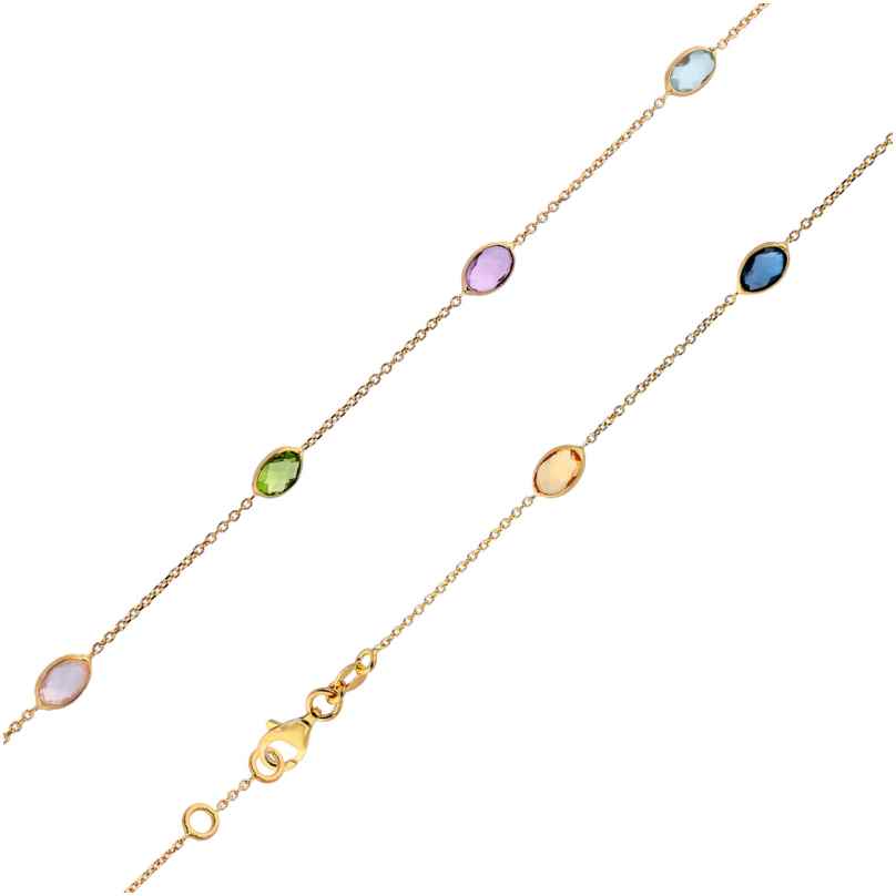 trendor 15180 Damen-Halskette Multicolor Gold 585 / 14K 43 cm 4262408151807
