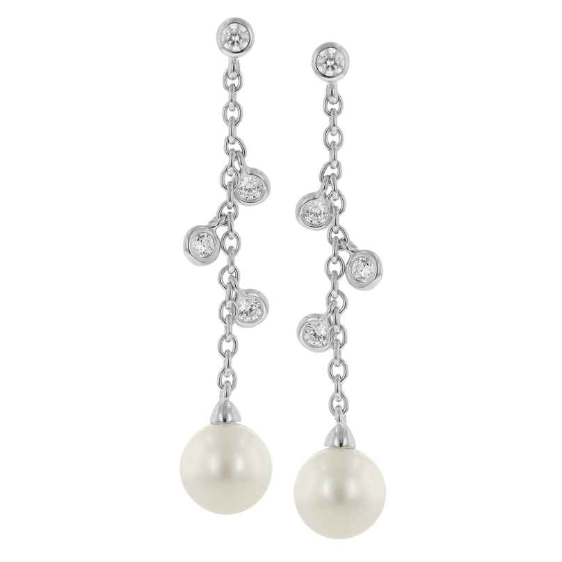 trendor 15136 Women's Dangle Earrings Silver with Pearls 4262408151364