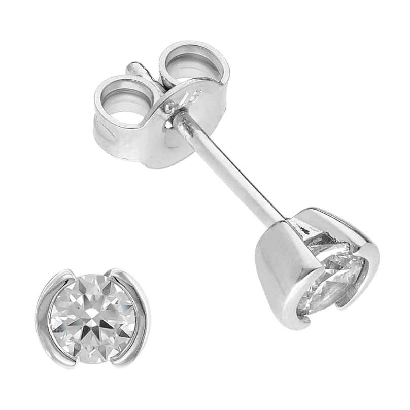 trendor 15143 Silver Stud Earrings for Women with Cubic Zirconia 4262408151432
