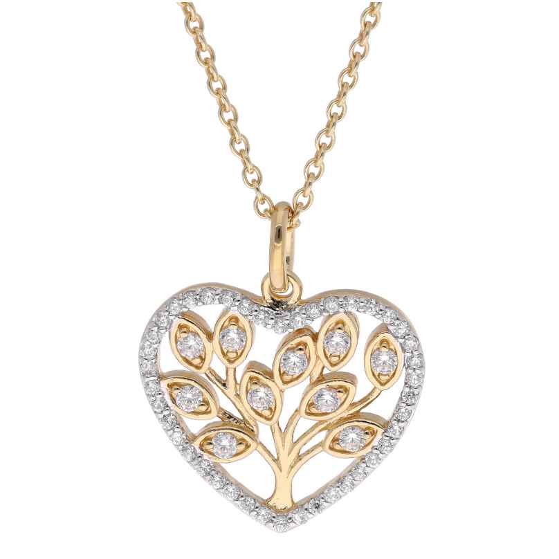 trendor 15163 Ladies' Necklace Gold-Plated Silver Heart 4262408151630