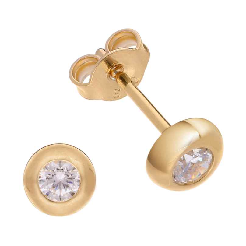 trendor 15184 Stud Earrings Gold 333/8K Cubic Zirconia Ø 5.5 mm 4262408151845