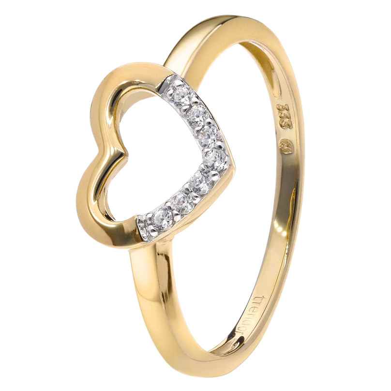 trendor 15191 Women's Ring Gold 333/8K Cubic Zirconia Heart