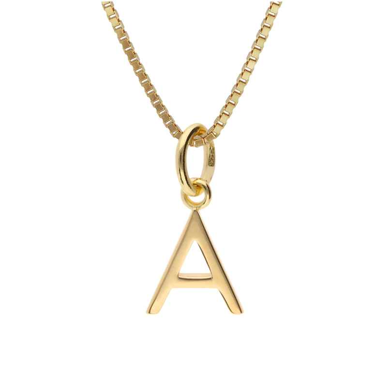 trendor 15255-A Women's Necklace with Letter A Gold Plated Silver 925